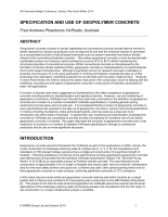 Cover of Specification and Use of Geopolymer Concrete