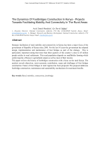 Cover of The Dynamics of Footbridges Construction in Kenya: Projects Towards Facilitating Mobility and Connectivity in the Rural Areas