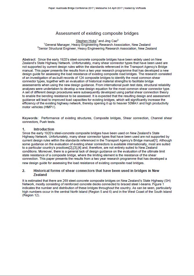 Cover of Assessment of Existing Composite Bridges
