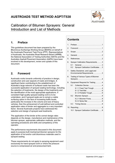 Cover of Calibration of Bitumen Sprayers: General Introduction and List of Methods