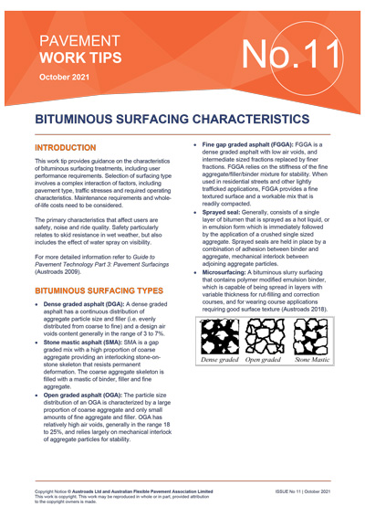 Cover of Bituminous Surfacing Characteristics