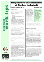 Cover of Temperature Characteristics of Binders in Asphalt
