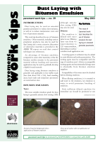 Cover of Dust Laying with Bitumen Emulsions