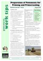 Cover of Preparation of Pavements for Priming and Primersealing