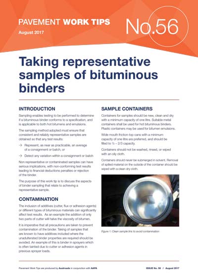 Cover of Taking Representative Samples of Bituminous Binders From Road Tankers from Sampling Points Only