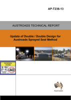 Cover of Update of Double / Double Design for Austroads Sprayed Seal Design Methods