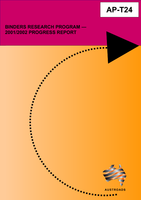 Cover of Binders Research Program: 2001/2002 Progress Report