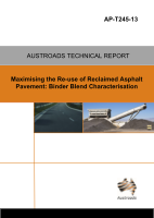 Cover of Maximising the Re-use of Reclaimed Asphalt Pavement: Binder Blend Characterisation