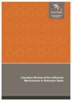 Cover of Literature Review of the Adhesion Mechanisms in Emulsion Seals