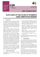 Cover of Insitu Deep Lift Recycling of Pavements using Cementitious Binders