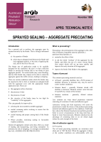 Cover of Sprayed Sealing - Aggregate Precoating