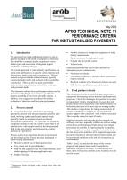 Cover of Performance Criteria for Insitu Stabilised Pavements